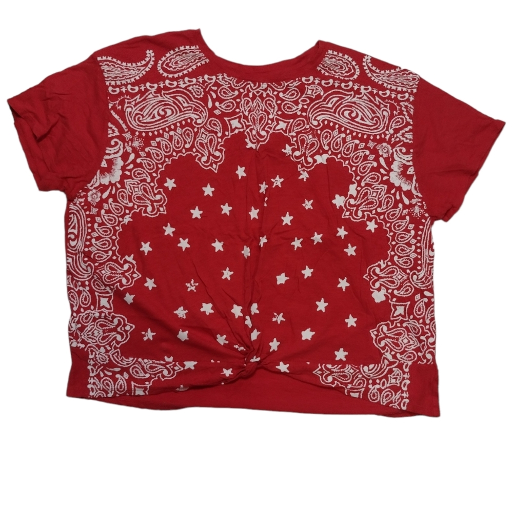 Lucky Brand Bandana Twist-Front Top